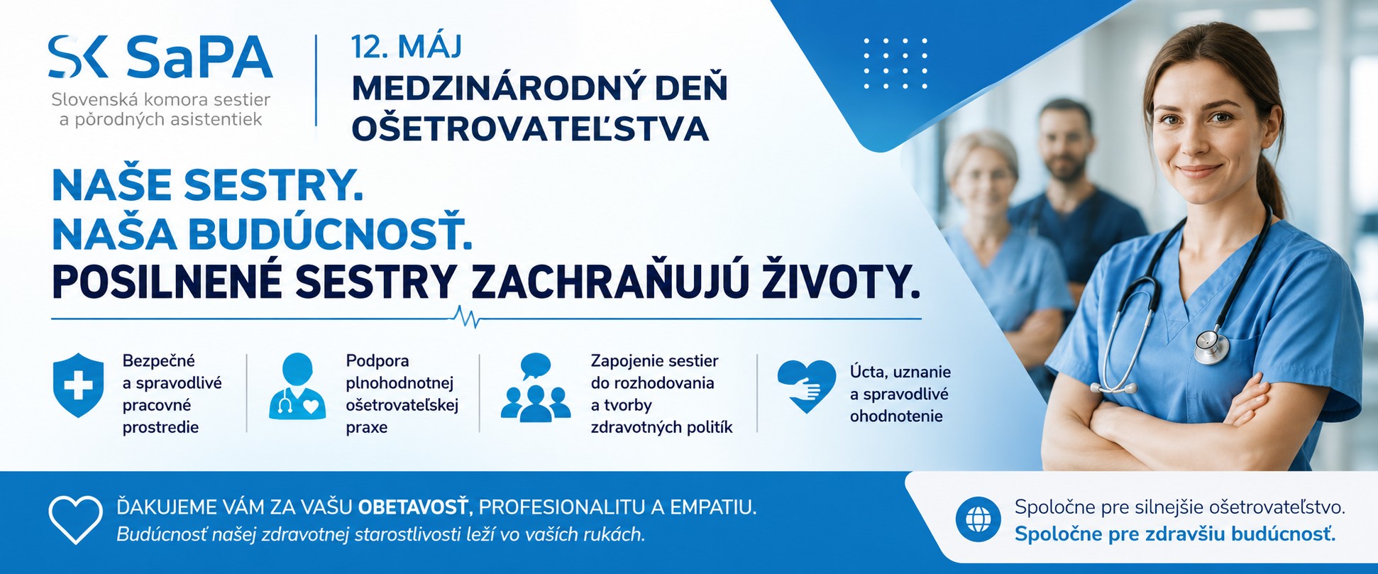 Medzinárodný deň ošetrovateľstva zdôrazňuje, že posilnené sestry zachraňujú životy